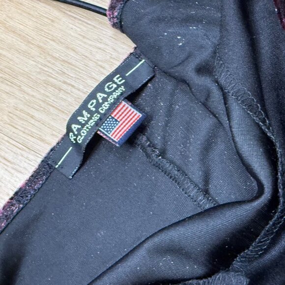 Y2K Rampage Velvet Paisley Print Scoop Neck Crop Top - Picture 4 of 5